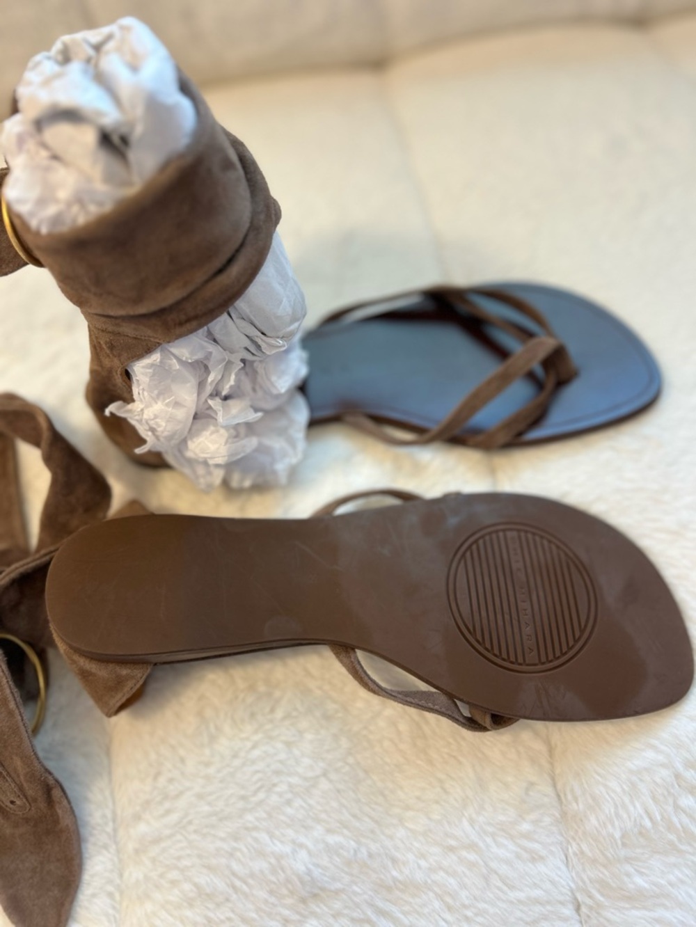 New Chie Mihara Brown Suede Wrap Sandals size 38 - Picture 8 of 12